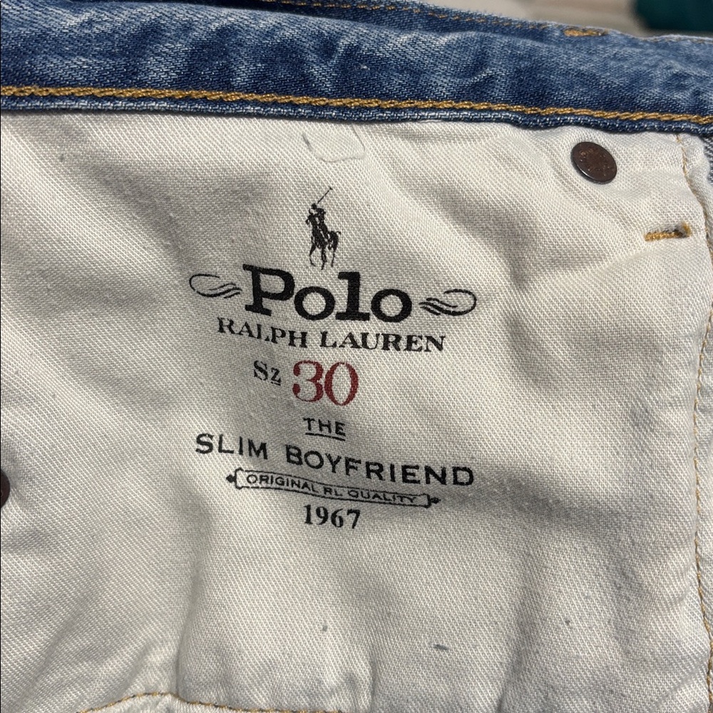 POLO Ralph Lauren patchwork boyfriend slim fit sz 30 EUC - Picture 5 of 9